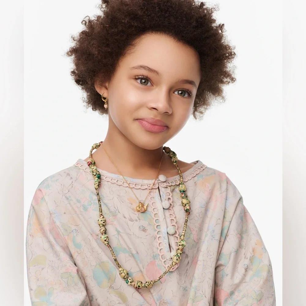 NWT. Zara Kids Sterling Silver and 24 kt Gold Plated Chain with details.